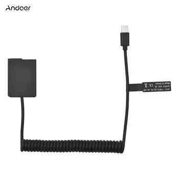 Andoer DMW-DCC8 Переходник-пустышка для аккумулятора USB-C BLC12 Переходник-пустышка для аккумулятора с USB Type-C чёрный
