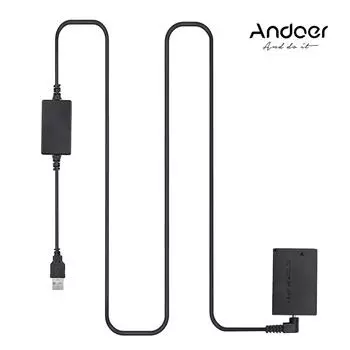 Andoer DR-E12 Комплект питания USB с переходником постоянного тока Имитатор батареи Замена батареи LP-E12 на USB постоянного тока чёрный