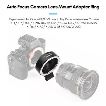 Andoer EFFX II Переходное кольцо для крепления объектива Автофокусировка AntiShake Алюминиевый сплав с креплением для штатива чёрный