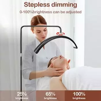 Andoer HD-M6X 36W Напольный светодиодный светильник для видеосъемки в форме полумесяца, заполняющий светильник 3000K-6000K с регулируемой яркостью US Plug белый