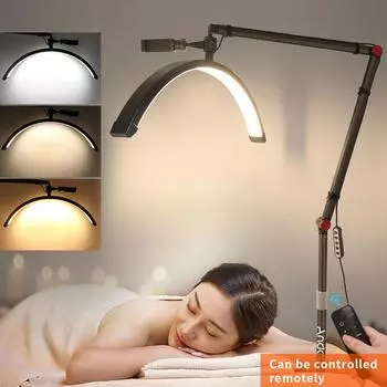 Andoer HD-M700X 23-дюймовый напольный светодиодный светильник для видеосъемки, 36 Вт, заполняющий светильник в форме полумесяца, 3200K-5600K с регулируемой яркостью UK Plug чёрный