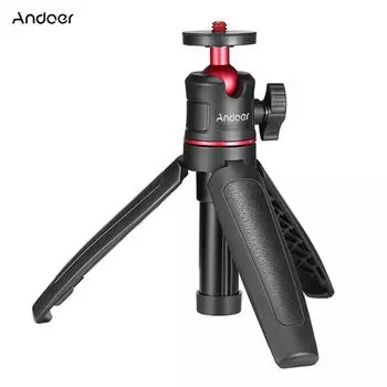 Andoer MT-08 Мини-выдвижной настольный штатив, портативный кронштейн для фотосъемки, подставка с гибким чёрный