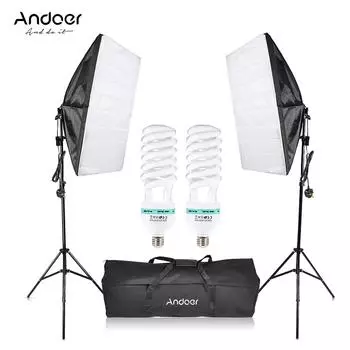 Andoer Photo Studio Cube Зонтик Софтбокс Световое освещение Комплект для палатки Фото-видео оборудование 2 * EU Plug