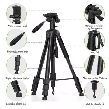 Andoer TTT-010 180 см/70,87 дюйма портативный штатив для фотосъемки монопод для камеры горизонтальный штатив-подставка чёрный