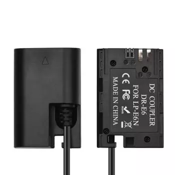 Andoer Type-C DR-E6 фиктивный аккумулятор постоянного тока 20 Вт PD адаптер Замена для Canon EOS 60D 70D 80D EU Plug чёрный