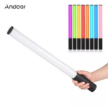 Andoer W150RGB Ручная RGB-световая трубка Светодиодная палочка для видеосъемки 2500K-9000K с регулируемой яркостью 20 сцен освещения чёрный