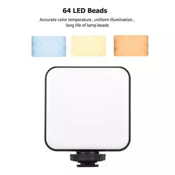 Andoer W64 Мини-клипса со светодиодной видеоподсветкой для мобильного телефона, заполняющая лампа, планшетный компьютер, видеоконференция чёрный