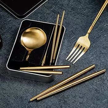 andoo набор столовых приборов для кемпинга набор столовых приборов для улицы палочки для еды ложка вилка набор с футляром для хранения набор ланч-бокс палочки для еды набор столовых приборов портативный