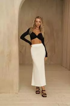 Andrea Белая атласная юбка