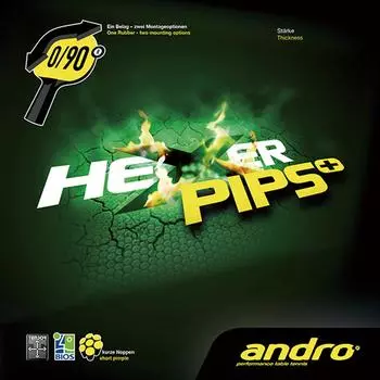 andro Накладной стол для настольного тенниса из резины Soft Rubber Hexer Pips Plus 112273 Black 1.9 чёрный