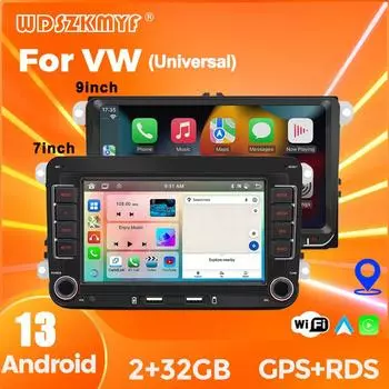 Android13 Автомобильный экран android auto 2 Din Автомобильное радио для VW Volkswagen Golf 5 6 Polo Авторадио Мультимедийный проигрыватель Интеллектуальные автомобильные системы