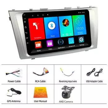 Android 11 9-дюймовый 2 Din HD Carplay Автомобильный мультимедийный плеер GPS-навигация Аудио WIFI-плеер для Toyota Camry 2006-2011 Автомобильный видеорегистратор Bluetooth FM for Camry AHD 1-16g CP