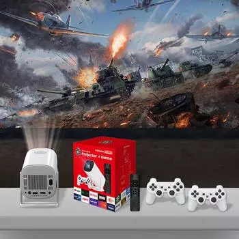 Android 11 игровой проектор P30MAX ретро игровые консоли двойной WIFI BT5.4 1280*720P домашний кинотеатр уличный портативный проектор EU Plug