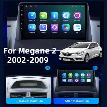 Android 12 2 Din автомобильное стерео аудио радио для Renault Megane 2 2002-2009 мультимедийный видеоплеер с сенсорным экраном GPS Carplay 9 -1+32