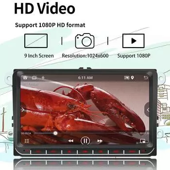 Android 12 Автомобильная стереосистема DoubleDin GPS-навигация FM-радио с 9-дюймовым IPS-экраном Carplay Android 0 чёрный