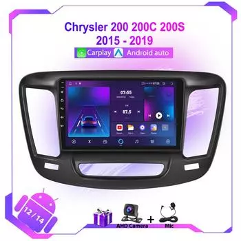 Android 12 автомобильное радио для Chrysler 200 200C 200S 2015-2019 Авто Стерео GPS Навигация Мультимедиа Видео Плеер Carplay Головное Устройство
