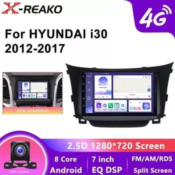 Android 12 автомобильное радио для Hyundai I30 Elantra GT 2011 2012 2013 2014 - 2017 беспроводной Carplay Androidauto GPS 4G 8Core мультимедийный видеорегистратор 8 core 4GB+64GB