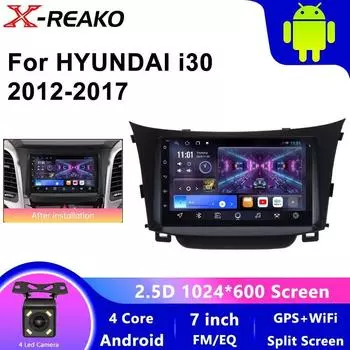 Android 12 автомобильное радио для Hyundai I30 Elantra GT 2011 2012 2013 2014 - 2017 беспроводной Carplay Androidauto GPS мультимедиа DVR 1GB+32GB carplay
