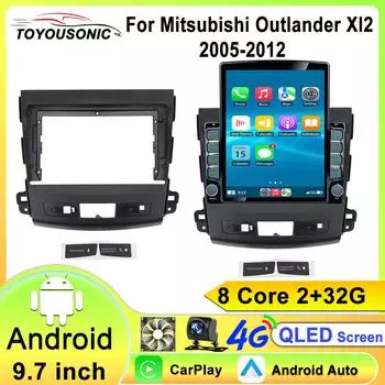 Android 12 Автомобильное радио для Mitsubishi Outlander Xl 2 2005-2012 2 Din GPS Carplay Auto Stereo интеллектуальные системы Smart Autoradio 8 core 2GB+32GB