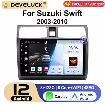 Android 12 Автомобильное радио для Suzuki Swift 2003 - 2010 2 Din GPS-навигация Carplay Auto Stereo интеллектуальные системы Smart Autoradio
