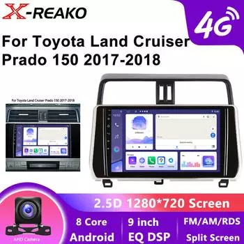 Android 12 Автомобильное радио для Toyota Land Cruiser Prado 150 2009 - 2013 Мультимедийный видеоплеер GPS 4G 8-ядерная навигация Carplay Auto Stereo 8 core 4GB+64GB