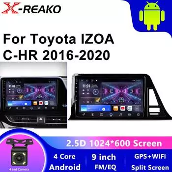 Android 12 автомобильное радио для Toyota CHR C-HR 2016 2017 2018 2019 2020 GPS мультимедийный видеоплеер авто стерео Carplay DVD 4 core 1GB+32GB carplay