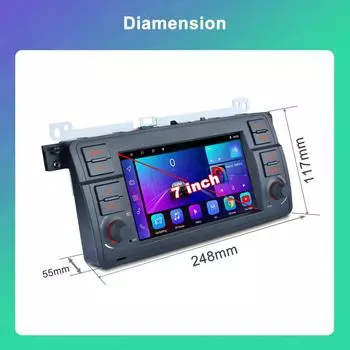 Android 12 Автомобильный радиоприемник с автоматическим Bluetooth-динамиком Navigatio для BMW 3 серии E46 1999-2005 гг. Мультимедийный плеер Carplay Android Auto 4G 8-ядерный WIFI 7 -2+32