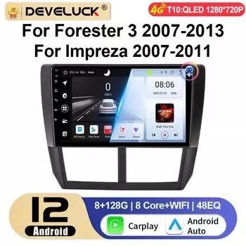 Android 12 Автомобильное радио для TSubaru Forester 3 SH 2007-2013 для Impreza GH 2 Din Carplay Автоматические интеллектуальные системы Smart Autoradio