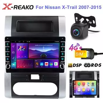 Android 12 Carplay Автомагнитола для Nissan X-Trail XTrail X Trail 2 T31 2007 - 2015 Мультимедийный Видеоплеер 4G 8Core GPS 360 Камера DSP 8 core 4GB+64GB
