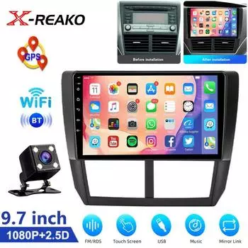 Android 12 Carplay автомобильное радио для Subaru Forester 3 SH 2007-2013 2 Din мультимедийный проигрыватель 2 din головное устройство 4 core 1GB+32GB carplay