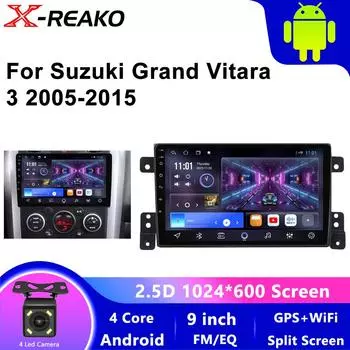 Android 12 Carplay Car Radio для Suzuki Grand Vitara 3 2005 - 2015 Мультимедийный проигрыватель 2 Din Навигация GPS IPS Стерео DVD 4 core 1GB+32GB carplay
