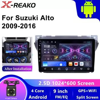 Android 12 для Suzuki Alto 2009 2010 2011 2012 2013 2014 2015 2016 Мультимедиа Стерео Автомобильный DVD Плеер Навигация GPS Радио 4 core 1GB+32GB carplay