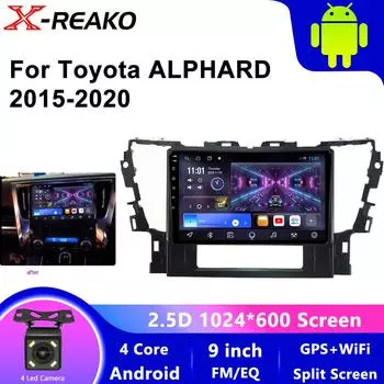 Android 12 для Toyota Alphard 2015 - 2020 Автомобильный Радио Мультимедиа Видео Плеер GPS Навигация Carplay Головное устройство WIFI 4 core 1GB+32GB carplay