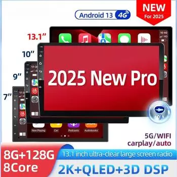 Android 13 2 Din автомобильный радиоприемник carpla Auto 7 9 10 13,1 дюйма универсальный WIFI GPS аудио мультимедийный плеер для Nissan Toyota Kia Honda