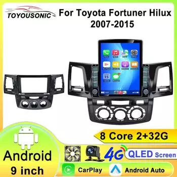 Android 13 2din Carplay автомобильное радио для Toyota Fortuner HILUX Revo Vigo 2007-2015 Мультимедиа Видео Плеер Стерео GPS 2din dvd 8 core 2GB+32GB