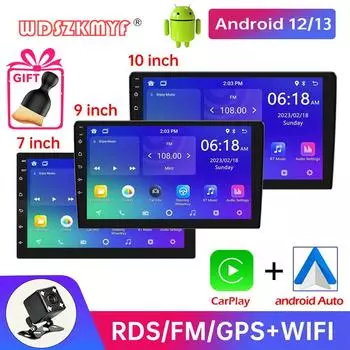 Android 13 7/9/10 дюймов беспроводной Carplay Android Auto мультимедийный плеер интеллектуальные системы автомобиля камера заднего вида автомобильный аксессуар