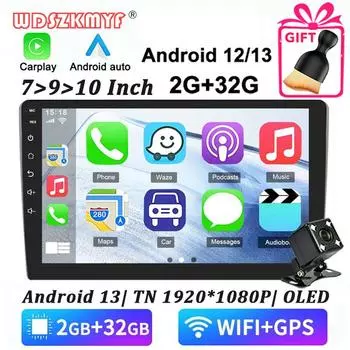 Android 13 7/9/10 дюймовый мультимедийный проигрыватель Беспроводной Carplay Android Auto Автомобильные интеллектуальные системы Камера заднего вида Автомобильные аксессуары