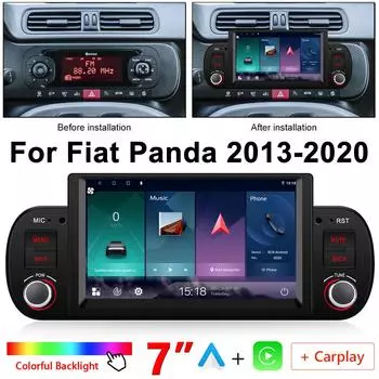 Android 13 Auto Carplay автомобильное радио для Fiat Panda 2013-2020 стерео мультимедийный видеоплеер 1 Din GPS навигация 4G DSP головное устройство 2+32G