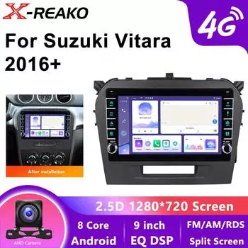 Android 13 Auto Carplay Stereo для Suzuki Vitara 2015 2016 2017 2018 2019 Автомобильный Радио Мультимедиа Видео Плеер Навигация 4G 8Core Gps WIFI 8 core 4GB+64GB