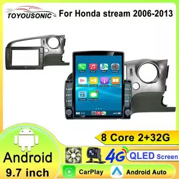 Android 13 автомобильное радио для Honda Stream 2 2006 - 2013 мультимедийный видеоплеер 4G GPS Carplay Автомагнитола Стерео 9,7 ДЮЙМОВ 2Din без DVD 8 core 2GB+32GB