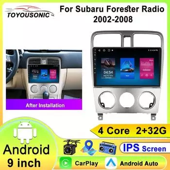 Android 13 Автомобильное радио для Subaru Forester SG 2002-2008 Мультимедиа Видео Плеер Навигация Стерео GPS Carplay Авторадио 2Din 4 core 1GB+32GB carplay