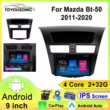 Android 13 Автомобильный Для Mazda BT-50 BT50 2 2011 - 2020 Стерео Головное Устройство Сенсорный Экран Нет 2din DVD Высокопроизводительный Мультимедийный Плеер 4 core 1GB+32GB carplay