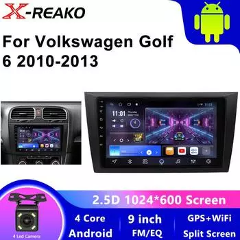 Android 13 Carplay Auto для VW Volkswagen Golf 6 2008 2009 2010 2011 2012 2013 2014-2016 Автомобильный Радио Мультимедиа Стерео Плеер GPS 4 core 1GB+32GB carplay