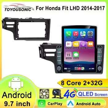 Android 13 Carplay Авто Радио Мультимедийный Плеер Для Honda Fit Jazz 2014 2015 2016 2017 Авторадио GPS Стерео 2din Головное Устройство 8 core 2GB+32GB
