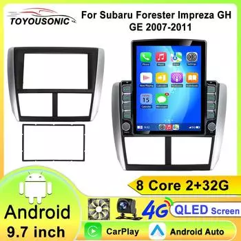 Android 13 Carplay Авто Радио Мультимедийный Плеер Для Subaru Forester Impreza 2007 - 2013 2din Автомагнитола Стерео Головное Устройство 8 core 2GB+32GB
