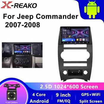 Android 13 CarPlay Автомагнитола для Jeep Cherokee Commander XK 2007 2008 Мультимедийный GPS-плеер Автомагнитола Навигация Стерео DSP 4 core 1GB+32GB carplay