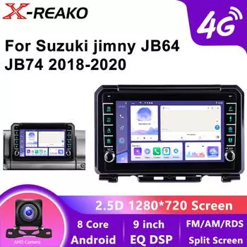Android 13 Carplay Автомагнитола для Suzuki Jimny 2018 2019 2020 Мультимедийный Видеоплеер GPS 4G 8Core Навигация DSP 2Din DVD Стерео 4G 8 core 4GB+64GB