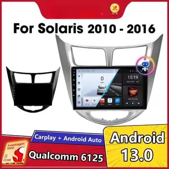 Android 13 Carplay автомобильное радио для Hyundai Solaris Verna Accent 1 2010 - 2016 мультимедийный проигрыватель 2 Din GPS 4G DVD головное устройство