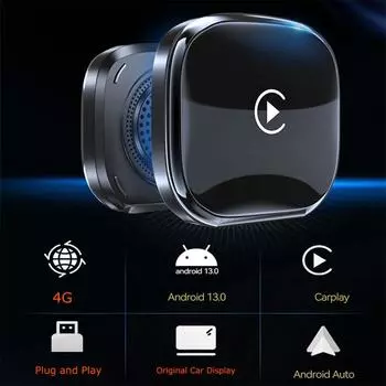 Android 13 CarPlay Smart Ai Box Android Wireless CarPlay Android Auto адаптер для Netflix для YouTube интеллектуальные системы автомобиля чёрный