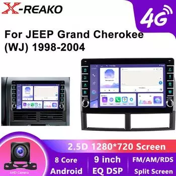 Android 13 для Jeep Grand Cherokee II WJ 1998 - 2004 Видео Carplay Радио Мультимедиа DVD GPS 4G 8Core BT 2din Stereo WIFI QLED Экран 8 core 4GB+64GB